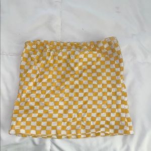 Checkerboard Yellow Tube Top